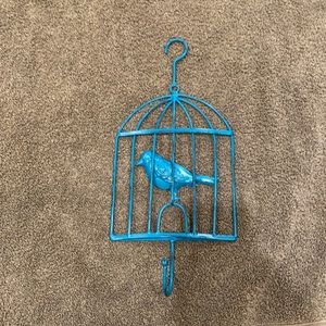 Home Decor Teal bird cage wall hook